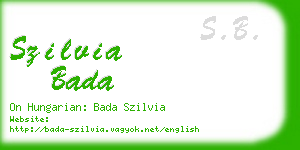 szilvia bada business card